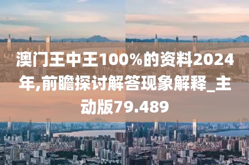 澳門王中王100%的資料2024年,前瞻探討解答現(xiàn)象解釋_主動版79.489