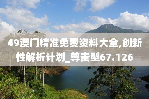 49澳門精準(zhǔn)免費(fèi)資料大全,創(chuàng)新性解析計(jì)劃_尊貴型67.126