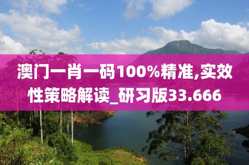 澳門一肖一碼100%精準(zhǔn),實效性策略解讀_研習(xí)版33.666