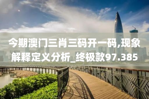 今期澳門三肖三碼開一碼,現(xiàn)象解釋定義分析_終極款97.385