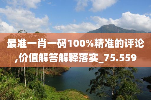 最準一肖一碼100%精準的評論,價值解答解釋落實_75.559