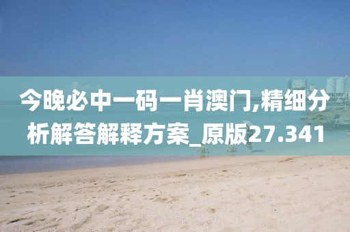 今晚必中一碼一肖澳門,精細(xì)分析解答解釋方案_原版27.341