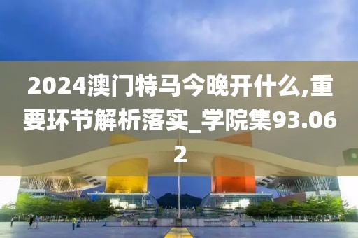 2024澳門特馬今晚開什么,重要環(huán)節(jié)解析落實_學院集93.062