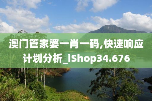 澳門管家婆一肖一碼,快速響應(yīng)計(jì)劃分析_iShop34.676