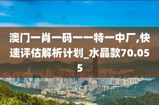 澳門一肖一碼一一特一中廠,快速評(píng)估解析計(jì)劃_水晶款70.055