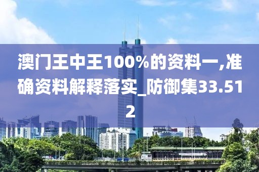 澳門王中王100%的資料一,準(zhǔn)確資料解釋落實(shí)_防御集33.512