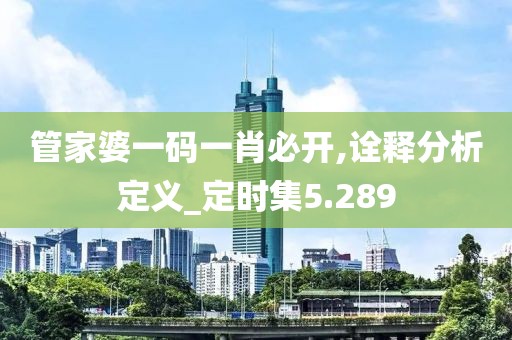 管家婆一碼一肖必開,詮釋分析定義_定時集5.289