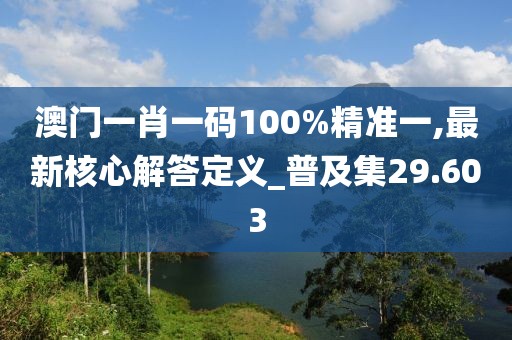 澳門一肖一碼100%精準一,最新核心解答定義_普及集29.603