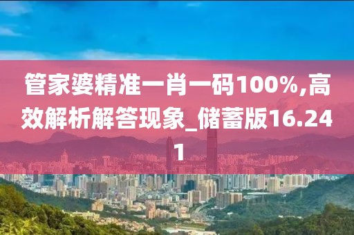 管家婆精準一肖一碼100%,高效解析解答現(xiàn)象_儲蓄版16.241