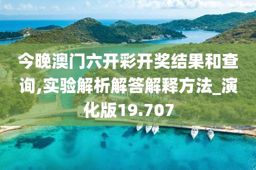 今晚澳門六開彩開獎結(jié)果和查詢,實驗解析解答解釋方法_演化版19.707