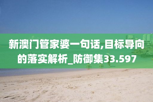 新澳門管家婆一句話,目標(biāo)導(dǎo)向的落實(shí)解析_防御集33.597