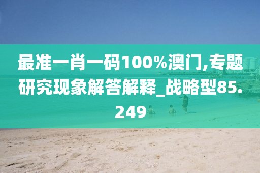 最準一肖一碼100%澳門,專題研究現(xiàn)象解答解釋_戰(zhàn)略型85.249