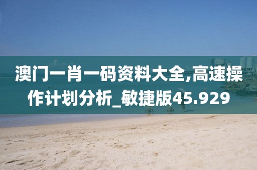 澳門(mén)一肖一碼資料大全,高速操作計(jì)劃分析_敏捷版45.929