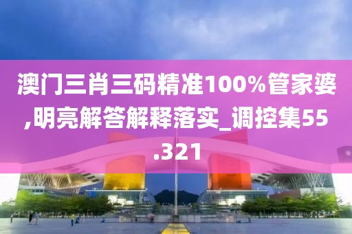 澳門三肖三碼精準(zhǔn)100%管家婆,明亮解答解釋落實_調(diào)控集55.321