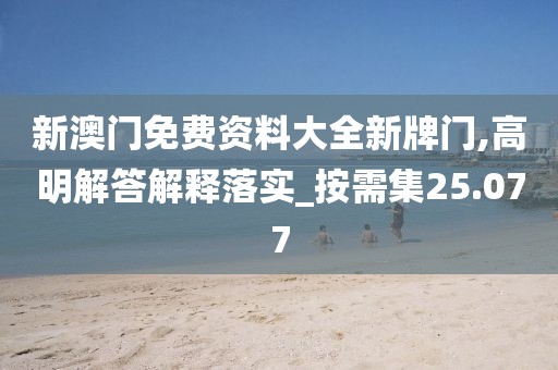 新澳門(mén)免費(fèi)資料大全新牌門(mén),高明解答解釋落實(shí)_按需集25.077