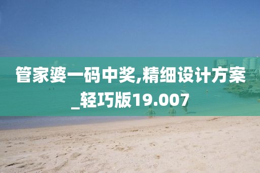 管家婆一碼中獎,精細設計方案_輕巧版19.007