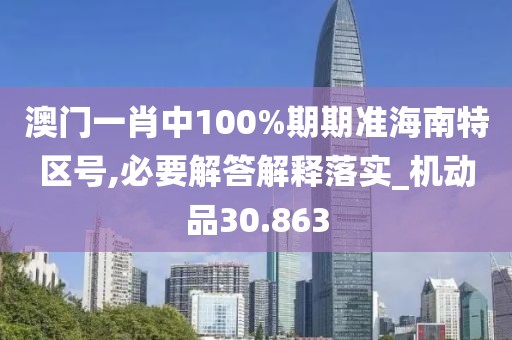 澳門一肖中100%期期準(zhǔn)海南特區(qū)號,必要解答解釋落實_機動品30.863