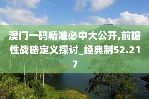 澳門一碼精準(zhǔn)必中大公開,前瞻性戰(zhàn)略定義探討_經(jīng)典制52.217