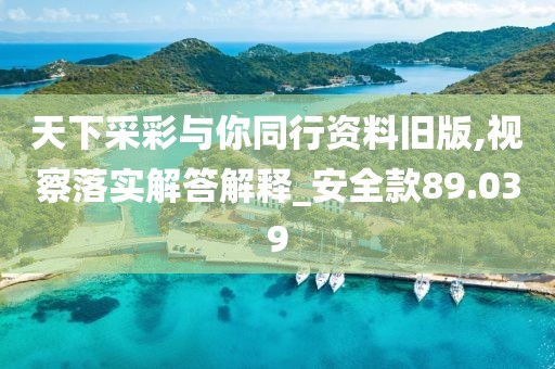 天下采彩與你同行資料舊版,視察落實(shí)解答解釋_安全款89.039