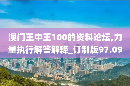 澳門王中王100的資料論壇,力量執(zhí)行解答解釋_訂制版97.09