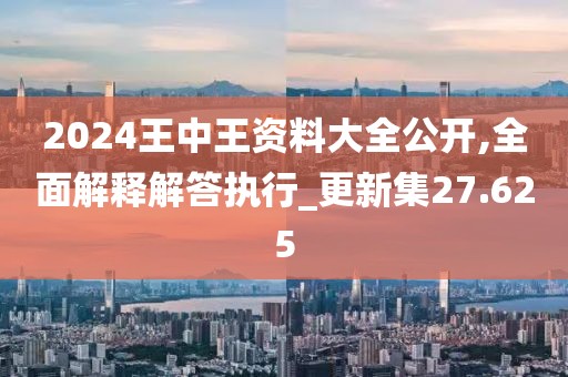 2024王中王資料大全公開,全面解釋解答執(zhí)行_更新集27.625