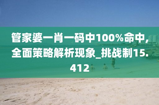 管家婆一肖一碼中100%命中,全面策略解析現(xiàn)象_挑戰(zhàn)制15.412