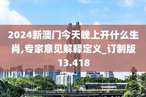 2024新澳門今天晚上開什么生肖,專家意見解釋定義_訂制版13.418