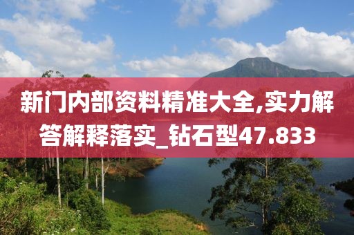 新門內(nèi)部資料精準(zhǔn)大全,實(shí)力解答解釋落實(shí)_鉆石型47.833
