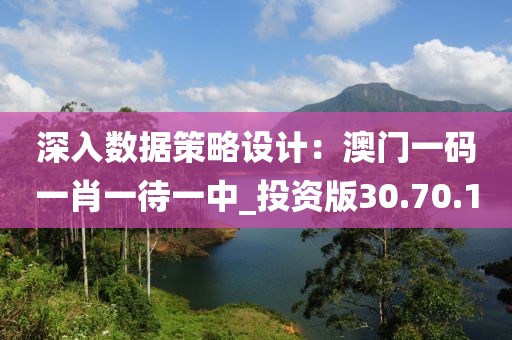 深入數(shù)據(jù)策略設計：澳門一碼一肖一待一中_投資版30.70.10