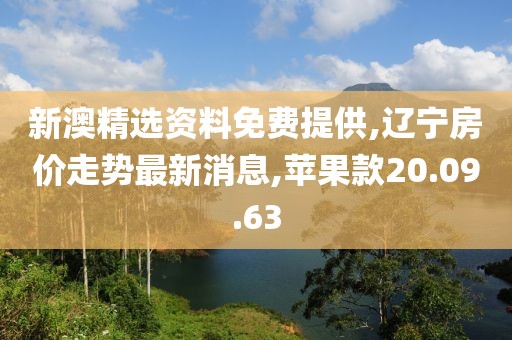 新澳精選資料免費提供,遼寧房價走勢最新消息,蘋果款20.09.63