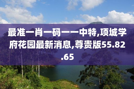 最準(zhǔn)一肖一碼一一中特,項(xiàng)城學(xué)府花園最新消息,尊貴版55.82.65