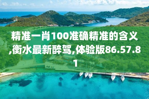 精準(zhǔn)一肖100準(zhǔn)確精準(zhǔn)的含義,衡水最新醉駕,體驗(yàn)版86.57.81