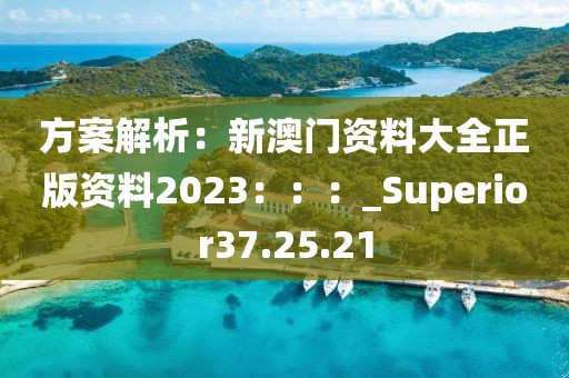 方案解析：新澳門資料大全正版資料2023：：：_Superior37.25.21
