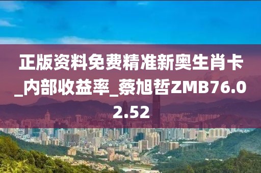 正版資料免費精準新奧生肖卡_內部收益率_蔡旭哲ZMB76.02.52