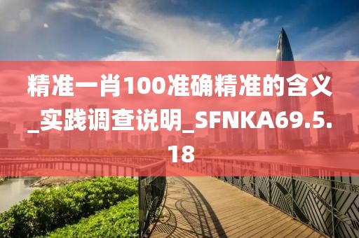 精準一肖100準確精準的含義_實踐調(diào)查說明_SFNKA69.5.18