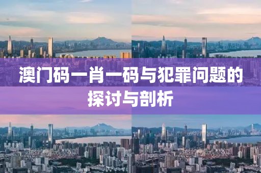 澳門(mén)碼一肖一碼與犯罪問(wèn)題的探討與剖析