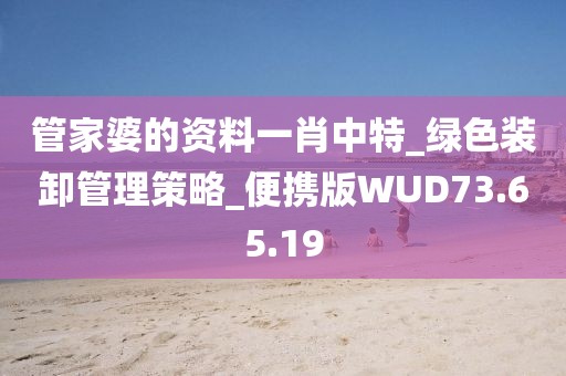 管家婆的資料一肖中特_綠色裝卸管理策略_便攜版WUD73.65.19