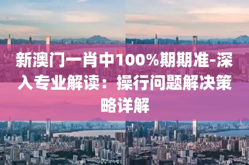 新澳門(mén)一肖中100%期期準(zhǔn)-深入專業(yè)解讀：操行問(wèn)題解決策略詳解