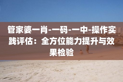 管家婆一肖-一碼-一中-操作實(shí)踐評估：全方位能力提升與效果檢驗(yàn)