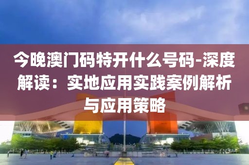 今晚澳門碼特開(kāi)什么號(hào)碼-深度解讀：實(shí)地應(yīng)用實(shí)踐案例解析與應(yīng)用策略
