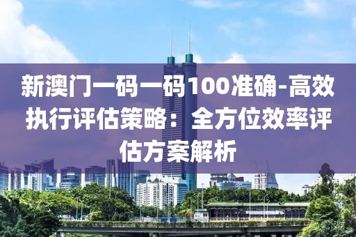 新澳門(mén)一碼一碼100準(zhǔn)確-高效執(zhí)行評(píng)估策略：全方位效率評(píng)估方案解析
