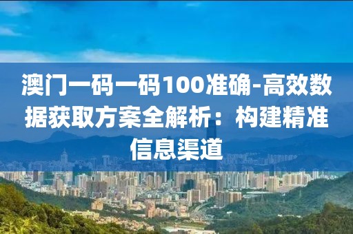 澳門一碼一碼100準確-高效數(shù)據(jù)獲取方案全解析：構(gòu)建精準信息渠道