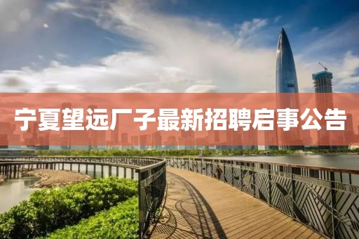 寧夏望遠(yuǎn)廠子最新招聘啟事公告