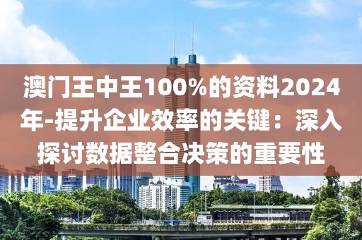 澳門王中王100%的資料2024年-提升企業(yè)效率的關(guān)鍵：深入探討數(shù)據(jù)整合決策的重要性