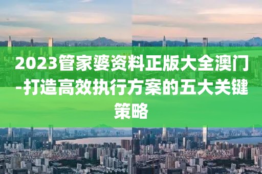 2023管家婆資料正版大全澳門(mén)-打造高效執(zhí)行方案的五大關(guān)鍵策略