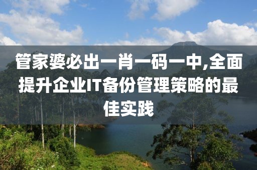管家婆必出一肖一碼一中,全面提升企業(yè)IT備份管理策略的最佳實(shí)踐