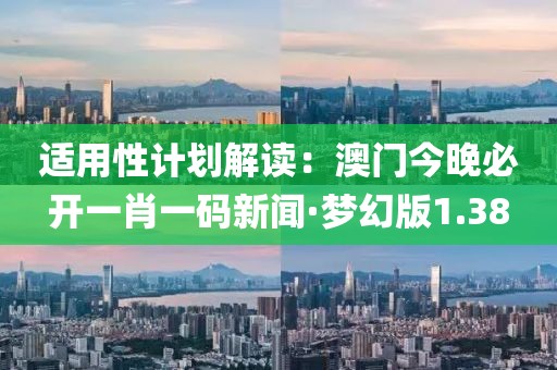 適用性計(jì)劃解讀：澳門今晚必開(kāi)一肖一碼新聞·夢(mèng)幻版1.38