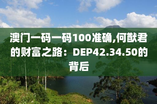 澳門一碼一碼100準確,何猷君的財富之路：DEP42.34.50的背后