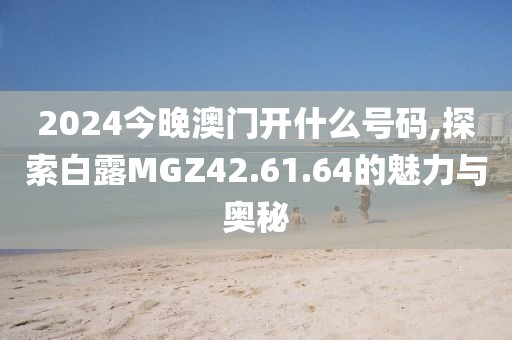 2024今晚澳門開什么號(hào)碼,探索白露MGZ42.61.64的魅力與奧秘