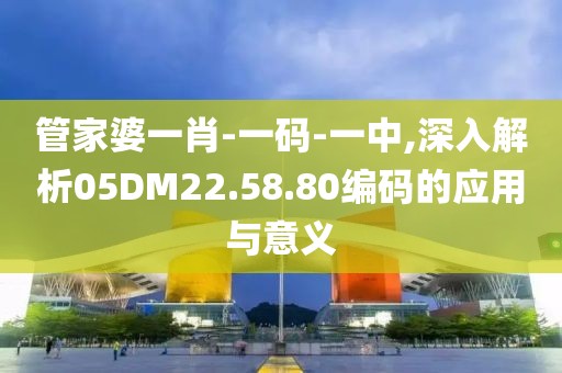 管家婆一肖-一碼-一中,深入解析05DM22.58.80編碼的應(yīng)用與意義